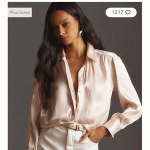 Anthropologie Champagne Button Down Shirt